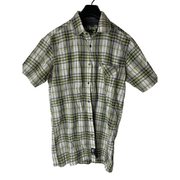 Kuhl short sleeve button down shirt plaid men's size small - Picture 1 of 8
